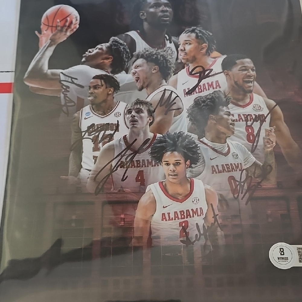 Alabama Crimsin Tide Basketball Team Signed 8 By 10